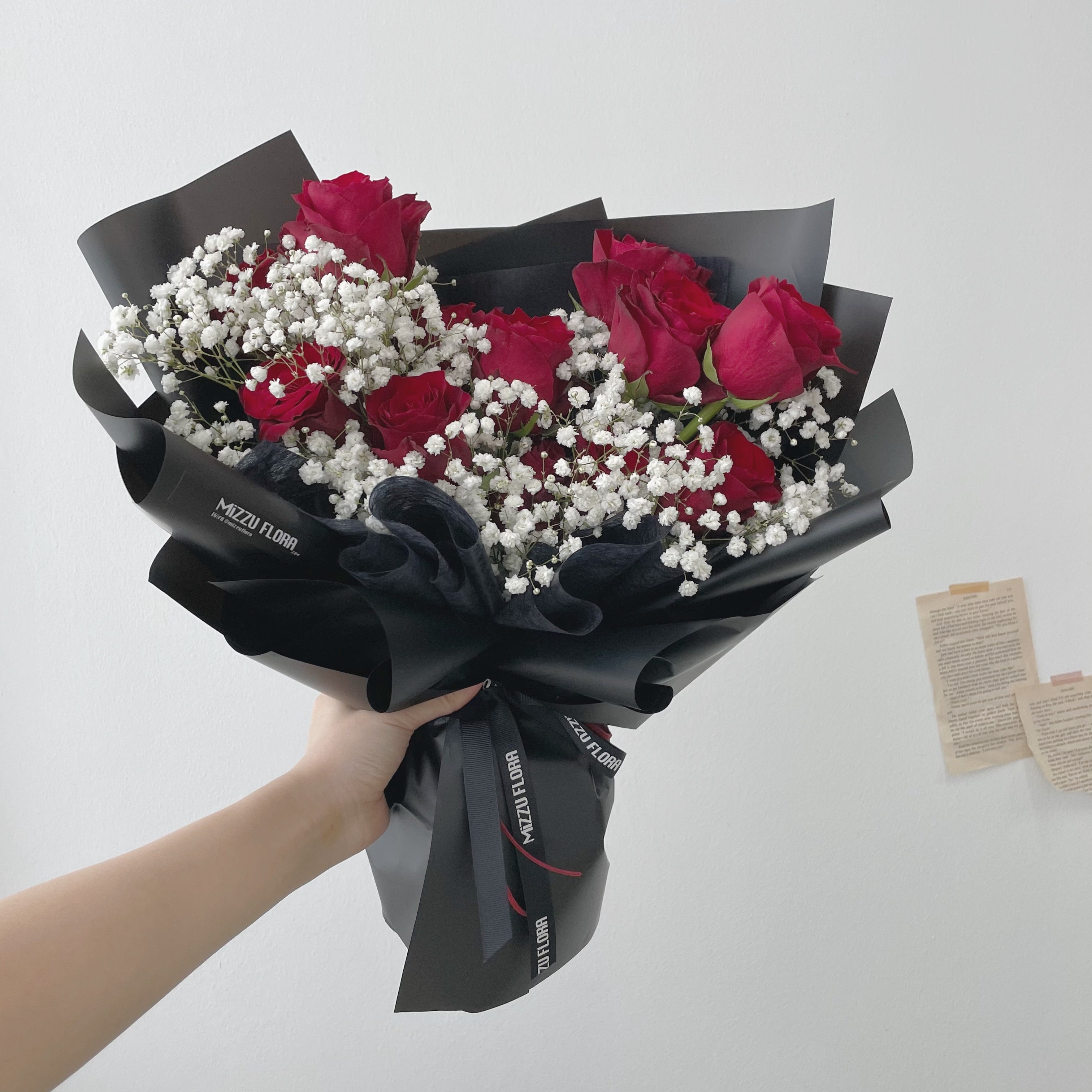 売約済み三日月型かんざし〈Bouquet・大人miniWhiterose・盛り〉